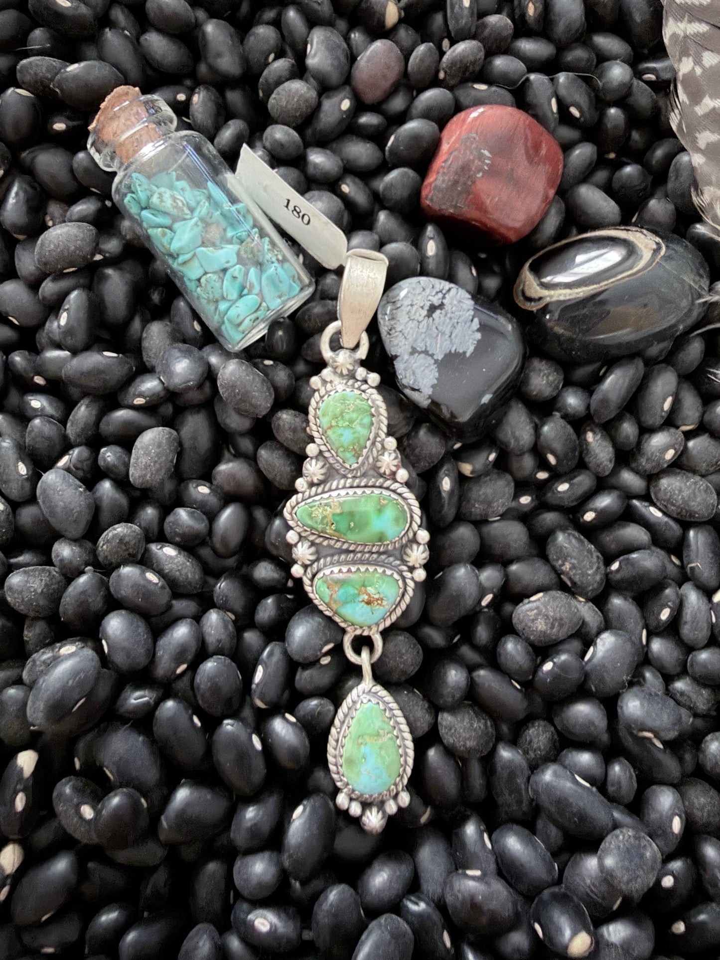 Sonoran Mountain 4 Stone Sterling Pendant-126