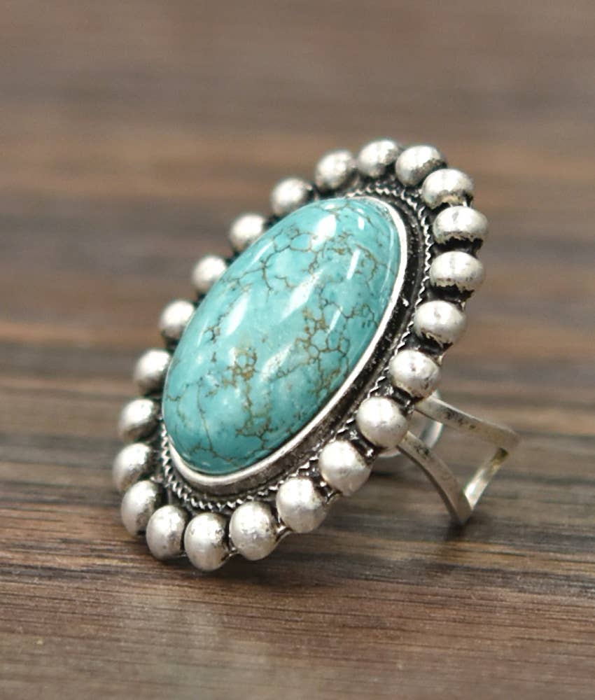 750170, Turquoise Adjustable Ring