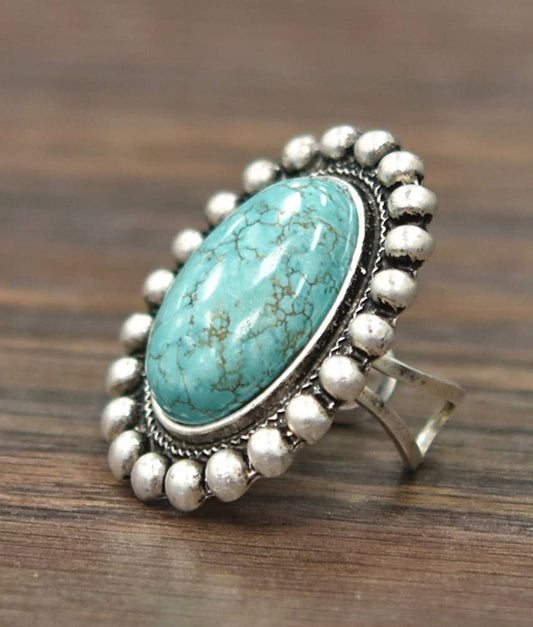 750170, Turquoise Adjustable Ring