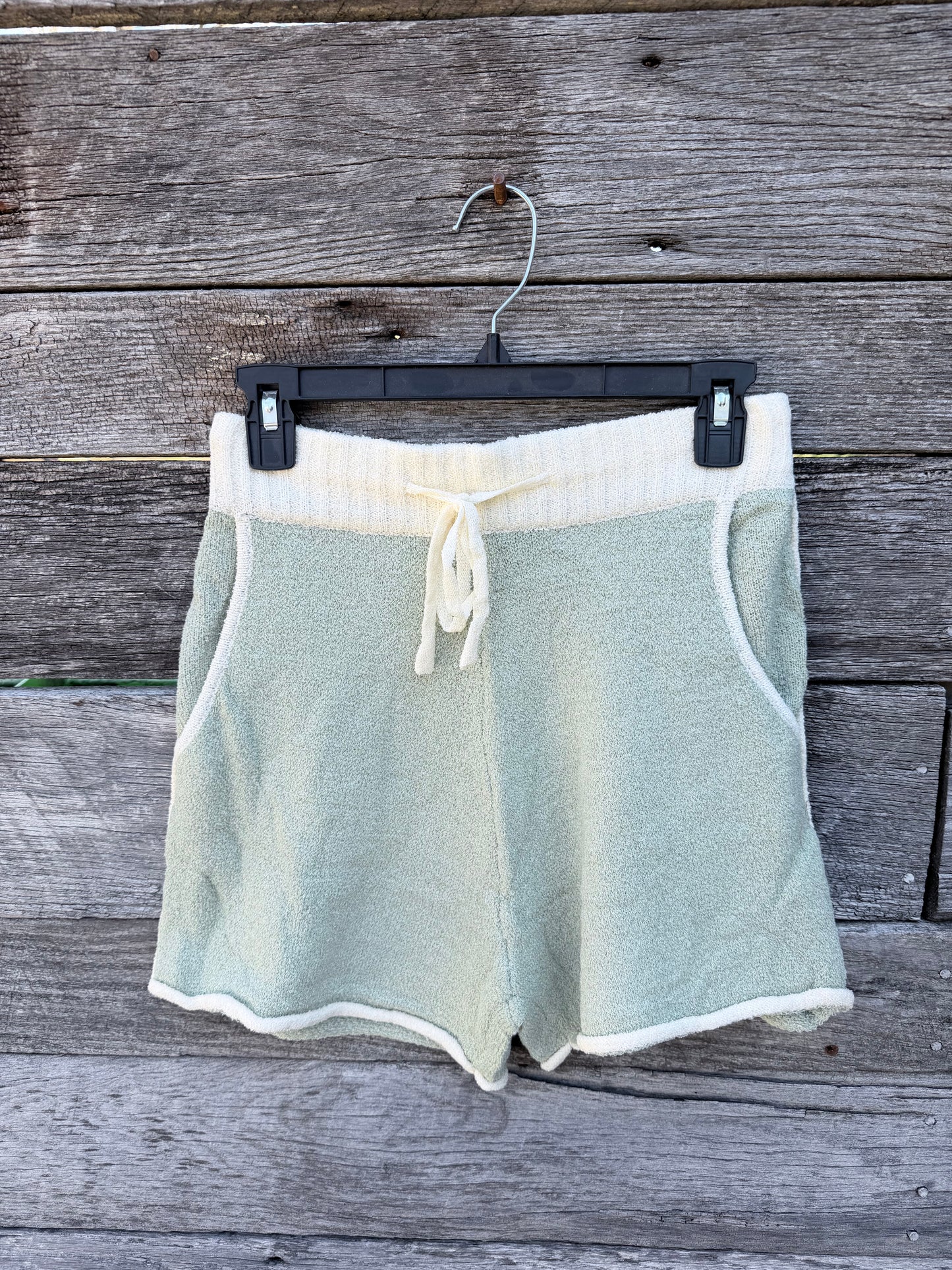 Easy Breezy Contrast Knit Drawstring Shorts