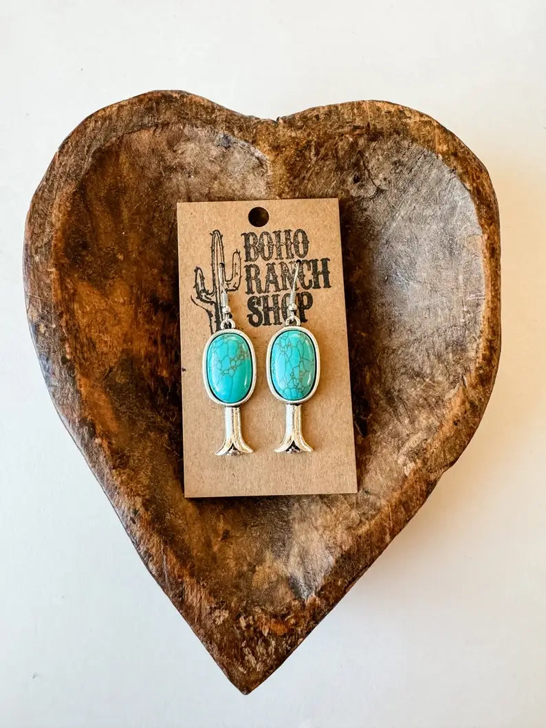 Western Squash Blossom Dangle Earrings