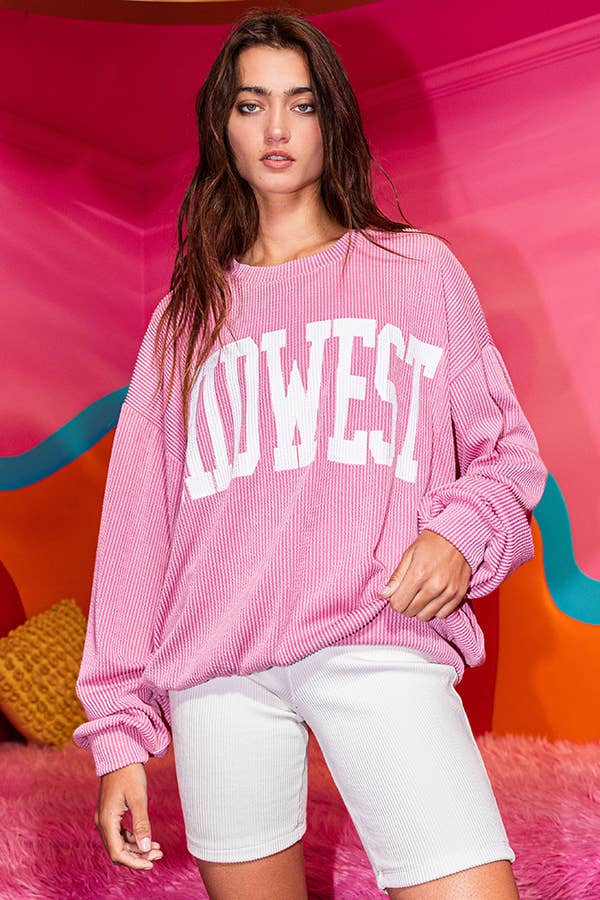 MIDWEST Comfy Oversize Graphic Sweatshirt, Gameday