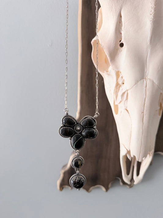 Sterling Silver Black Jack Necklace