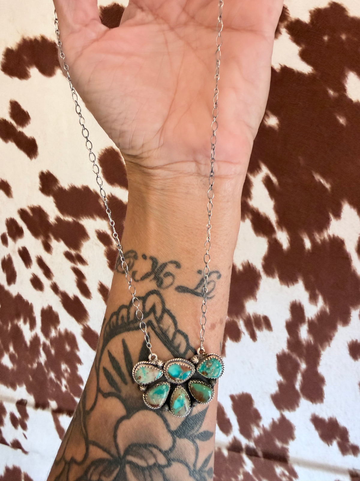 Fox Turquoise Half Cluster Necklace