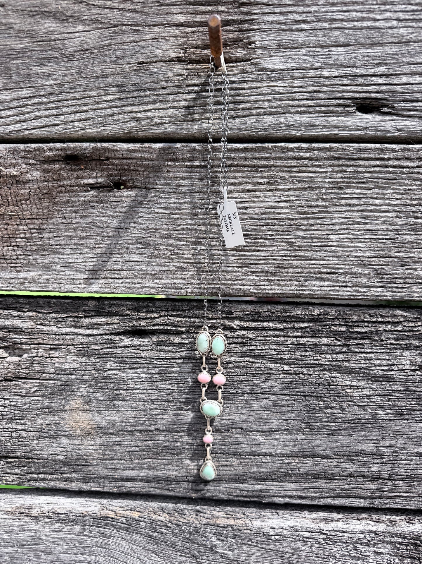 Paloma and Pink Conch Sterling Silver Chain Necklace