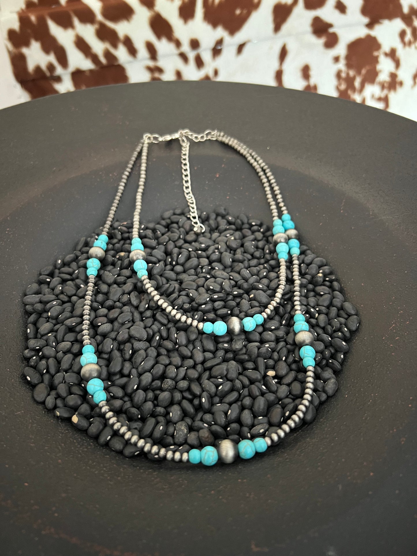 Turquoise Bead and Navajo Necklace