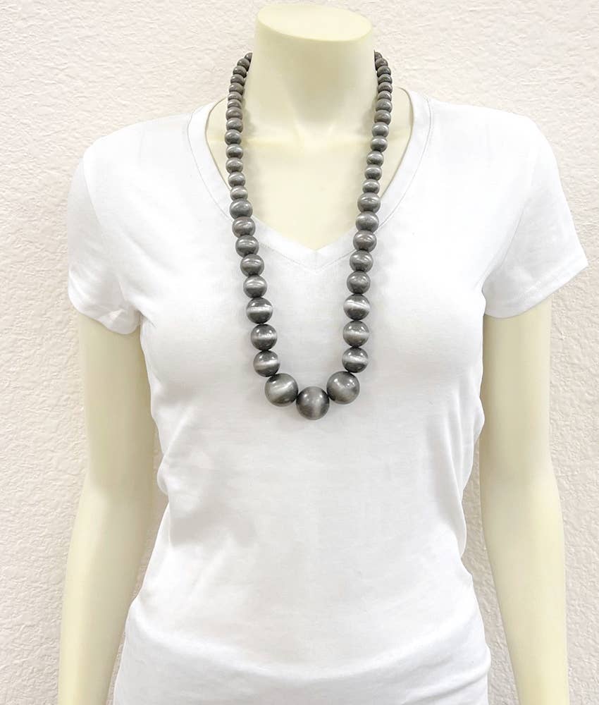 739197, Handmade 30" Very-Very-Big Navajo Bead Necklace