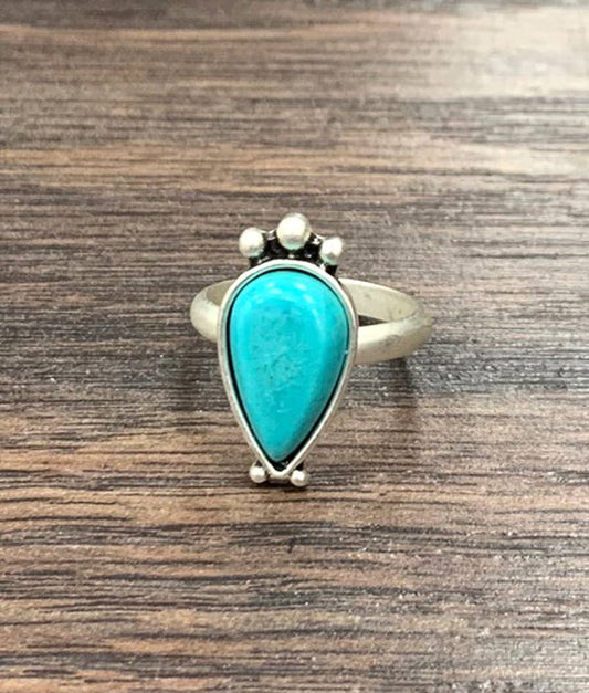 750391, Turquoise Adjustable Ring