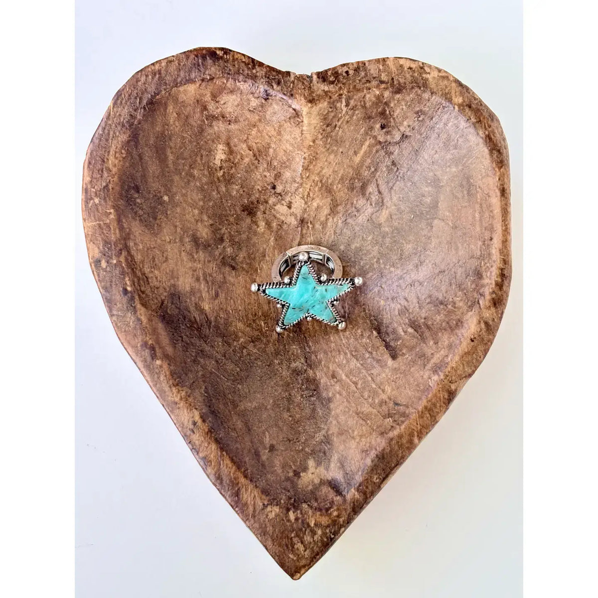 Western Style Teardrop Turquoise Stone Stretch Ring