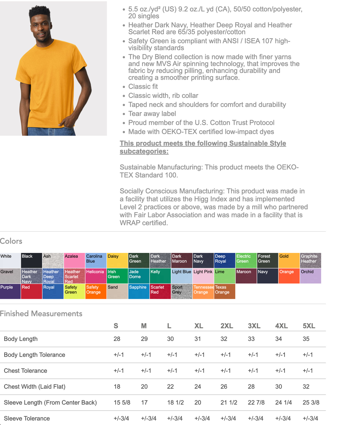 Gildan DryBlend Blank T-Shirt 50/50 | Sublimation Ready 8000