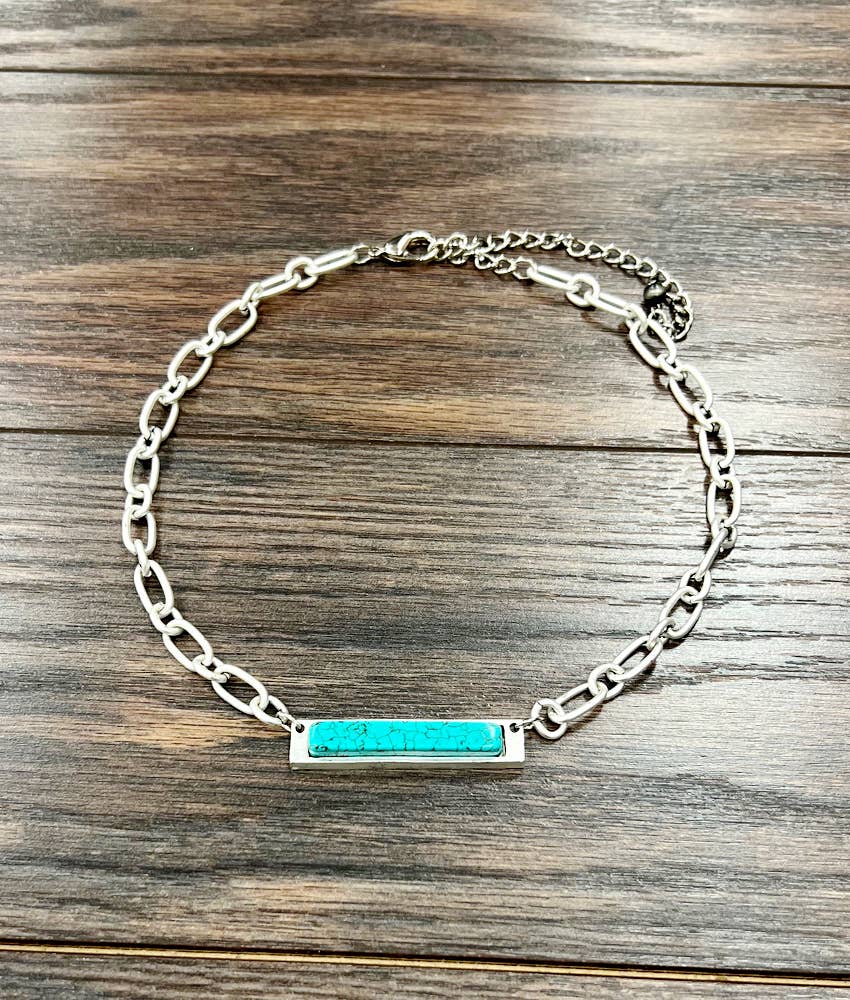 738764, 15" Bar Turquoise Necklace