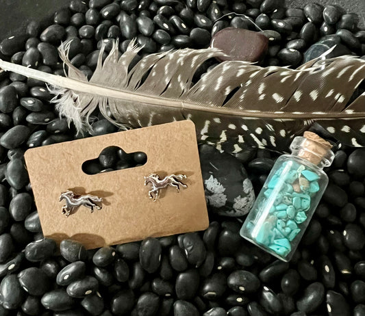 Silver Horse Earrings