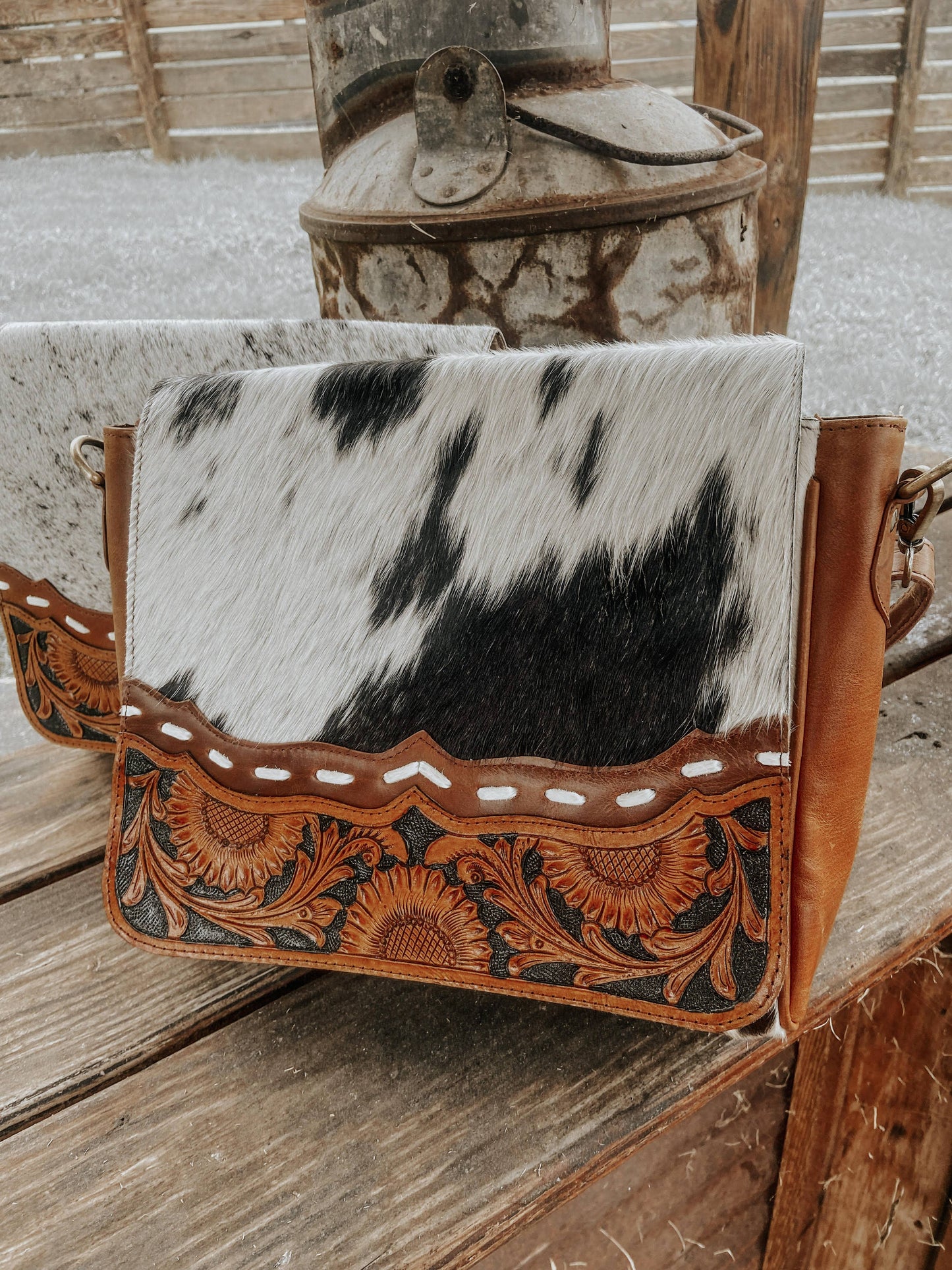 Magedalen Tooled Leather Cowhide Purse, Shoulder Bag