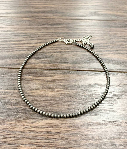 734532, 15" 4mm Navajo Bead Necklace