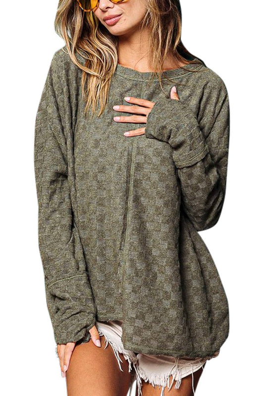 Brushed Checker Jqd Stitched Top