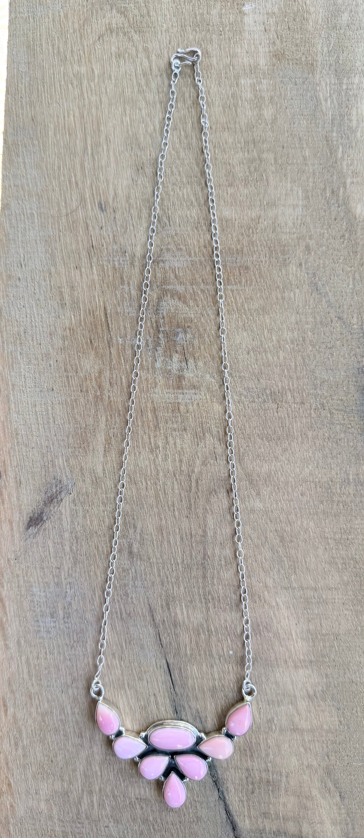 Pink Conch Sterling Silver Chain Necklace