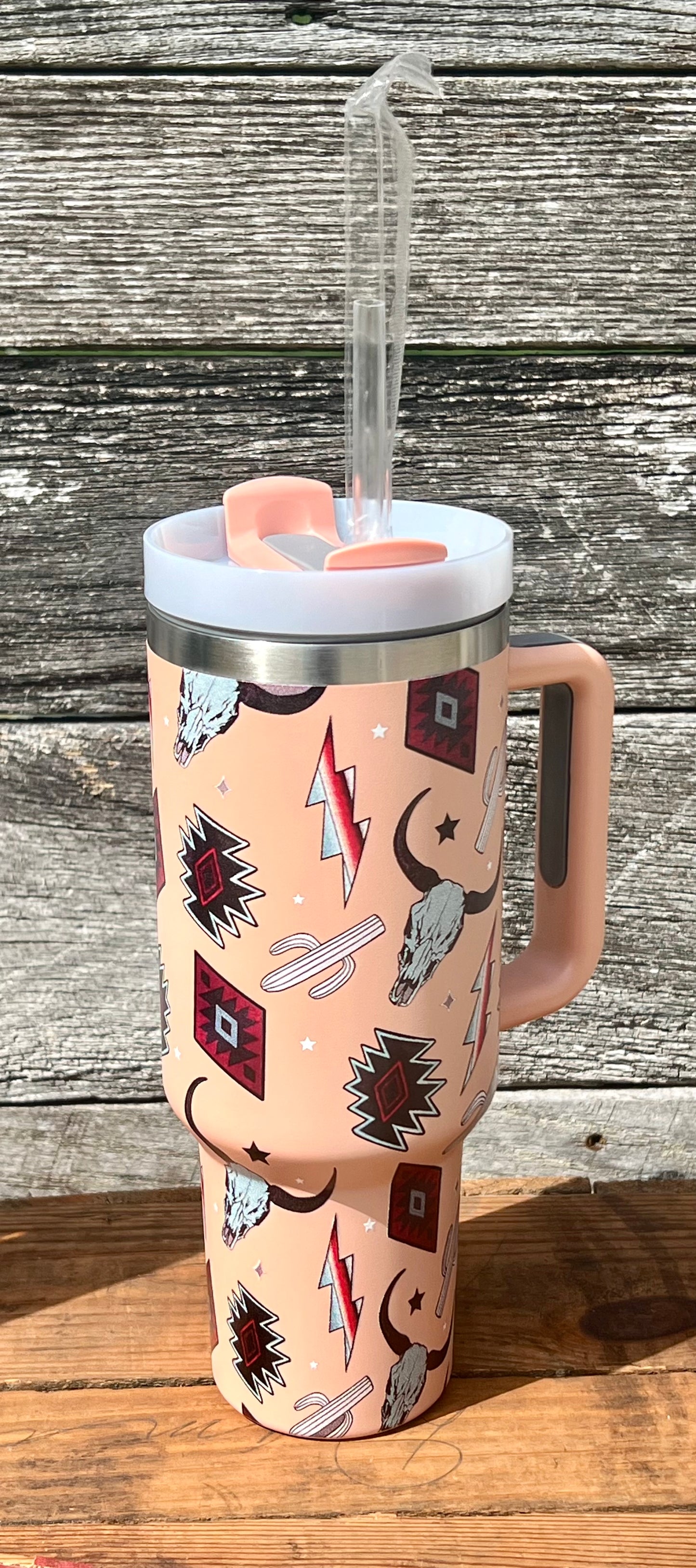 Lightning and Longhorn Tumbler