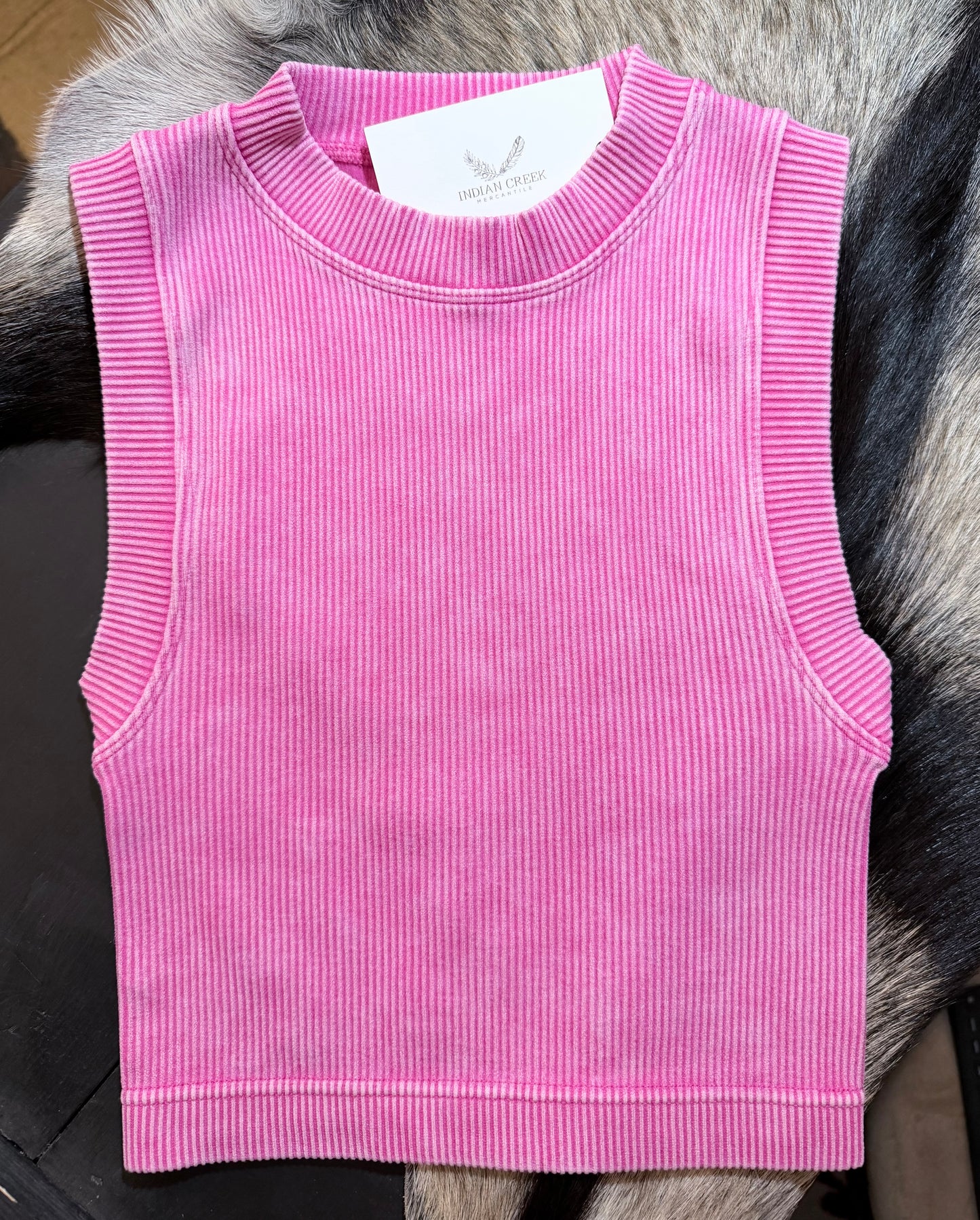 Zenana Mineral Wash Ribbed Tank