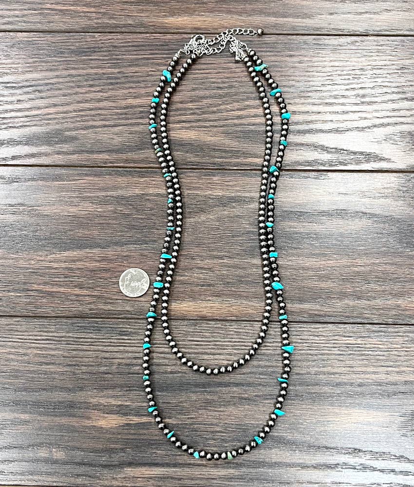 739061, Handmade Polish Navajo Bead, Turquoise Necklace