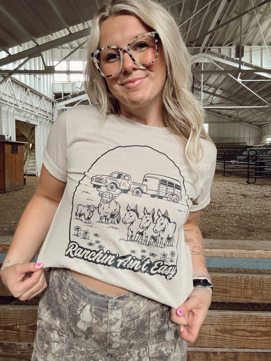 RANCHIN AINT EASY: SAND TEE