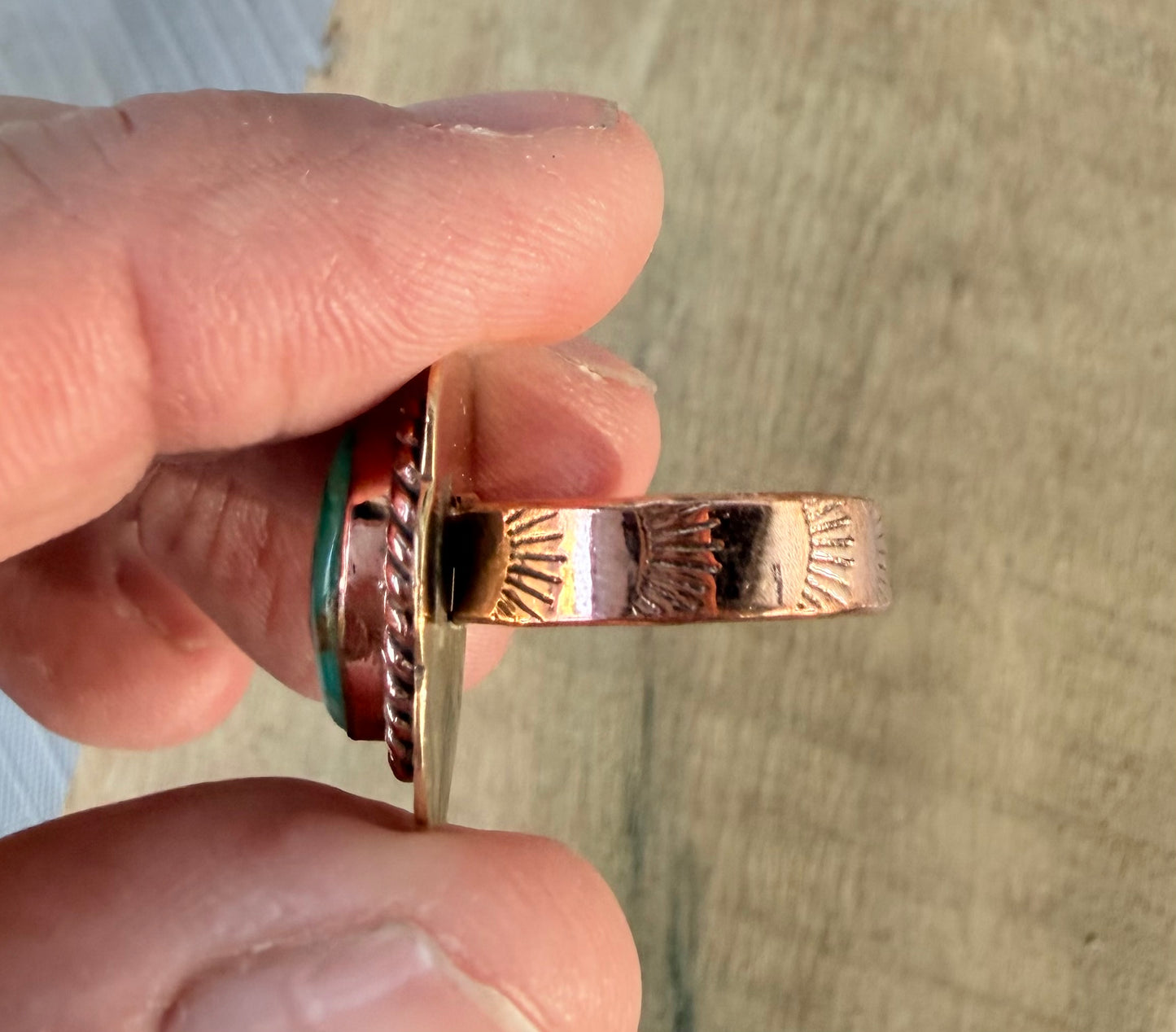 Sonoran Mountain and Copper Adjustable Ring