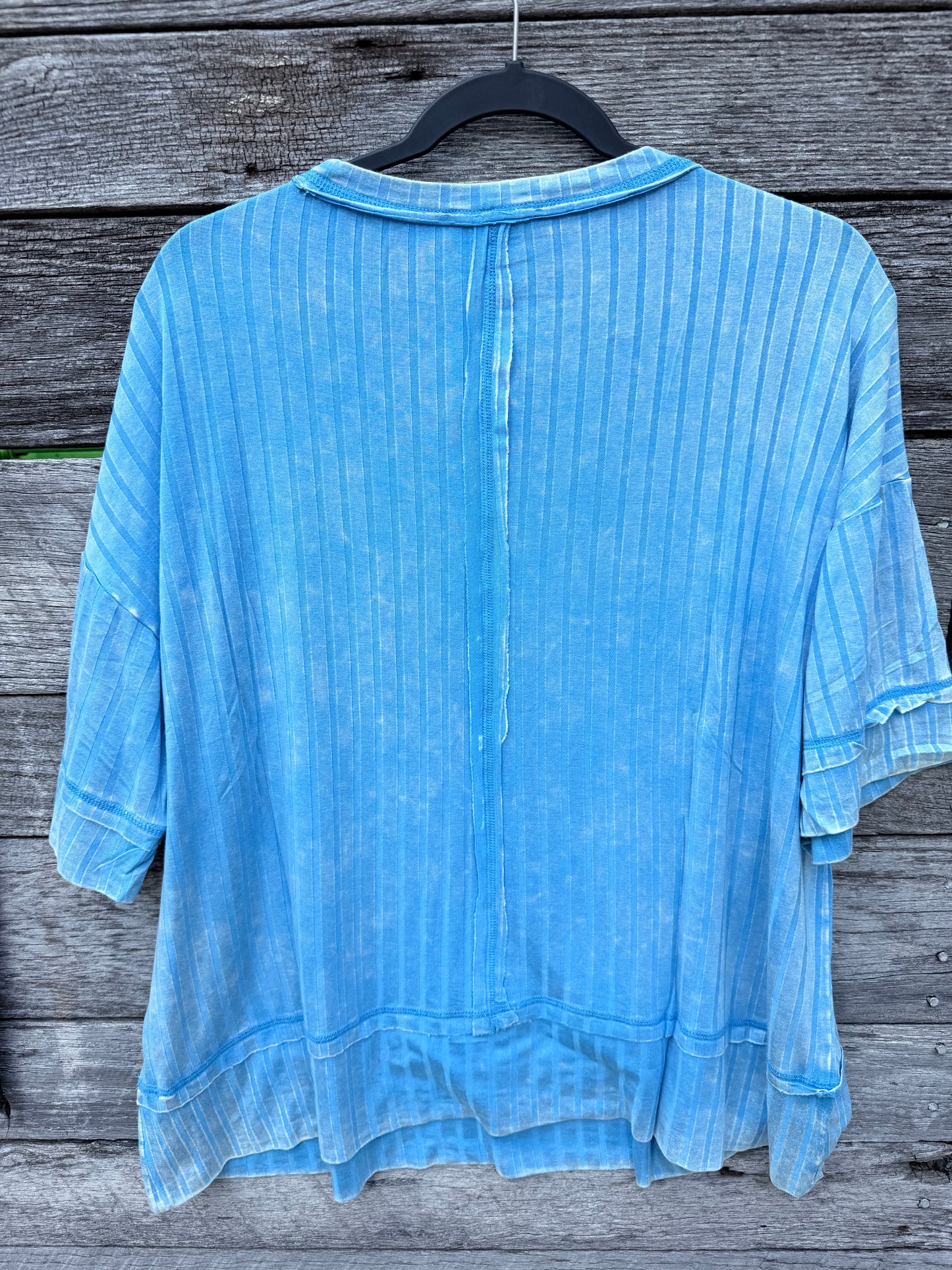 Ribbed Short Sleeve Mineral Wash Top