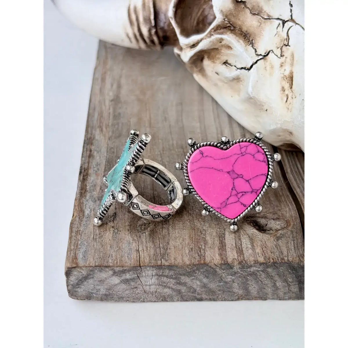 Western Style Teardrop Turquoise Stone Stretch Ring