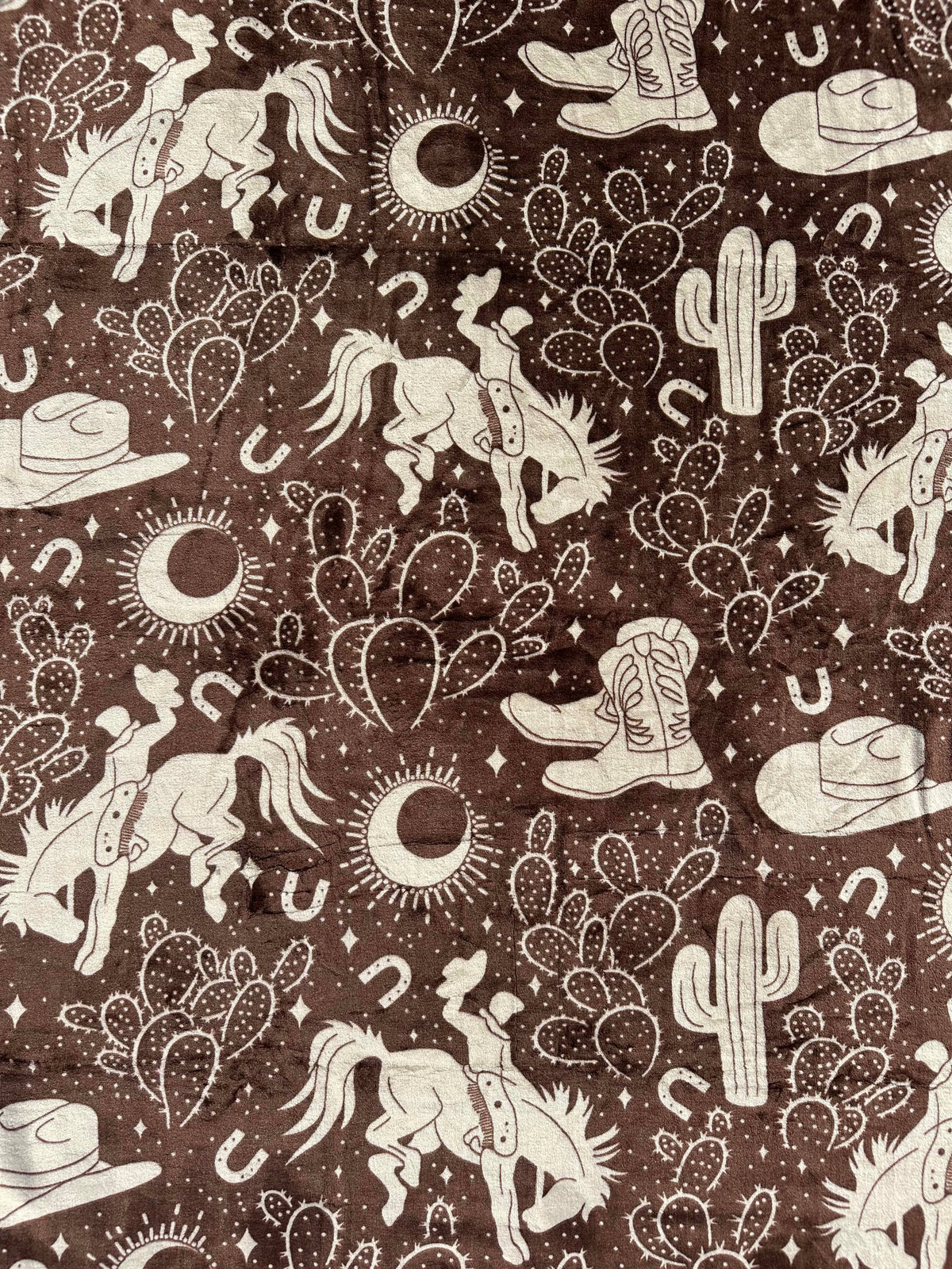 Brown Cowboys Print Super Soft Plush Blanket