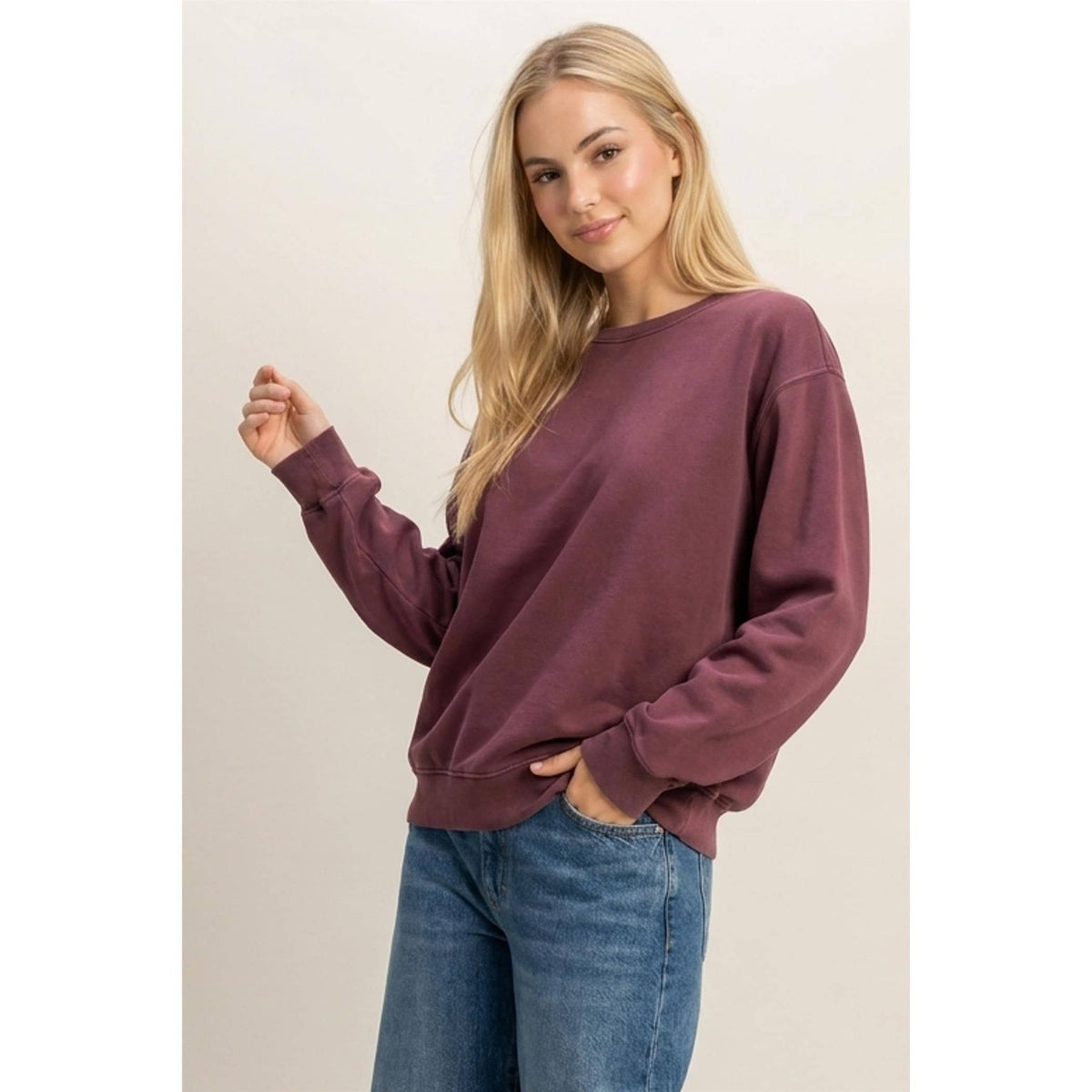 Mineral Wash Crew Neck Sweatshirt