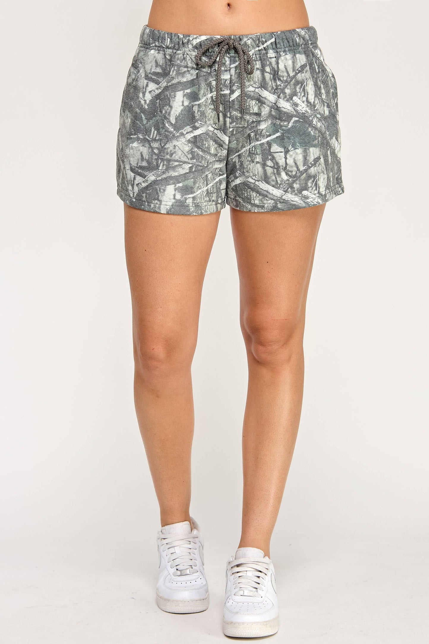 Camo Fleece Shorts With Side Pockets