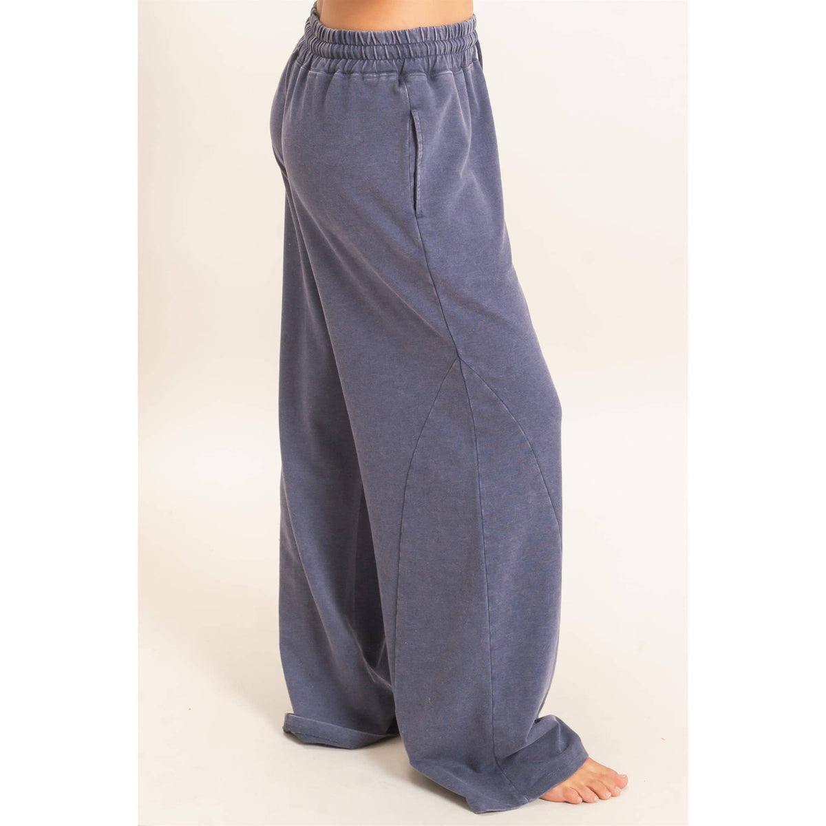 Mineral Washed Wide Leg Pants