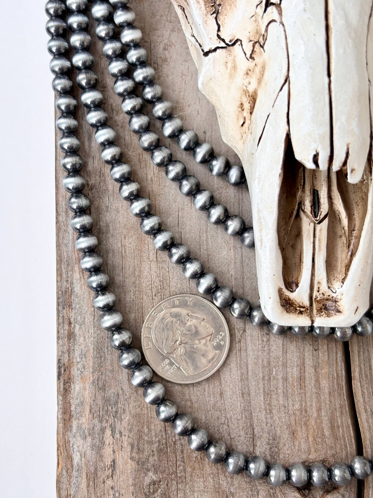 6MM Western Style Navajo Pearl Bead Necklace