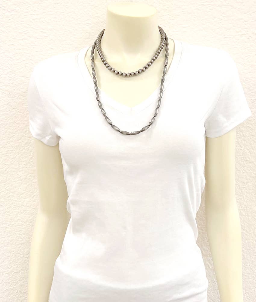 739533, 24" 2-strand Navajo Bead Necklace