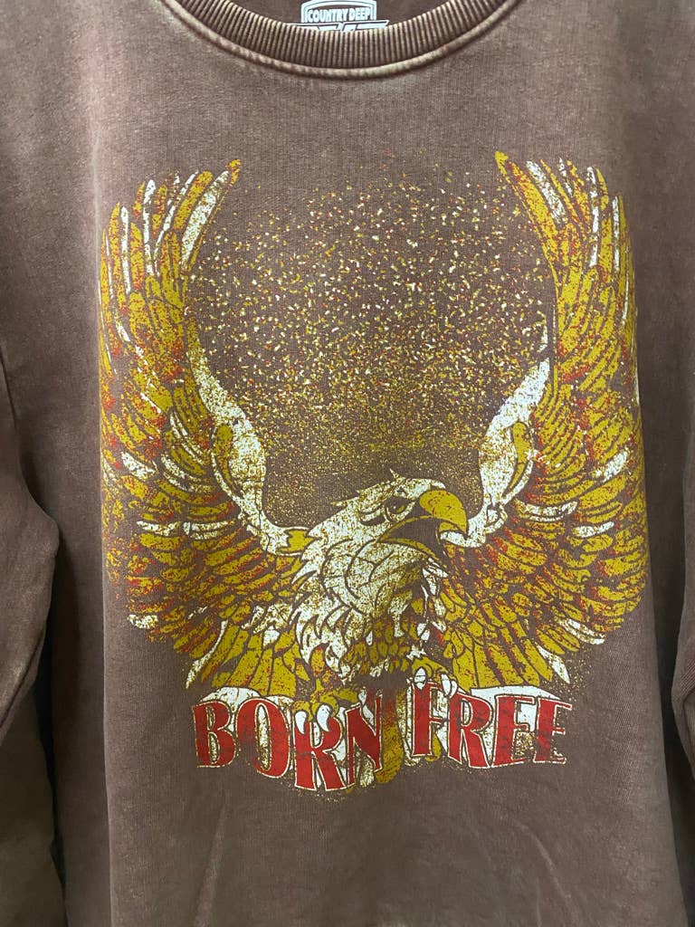 Born Free Acid Wash Crew neck sweatshirt