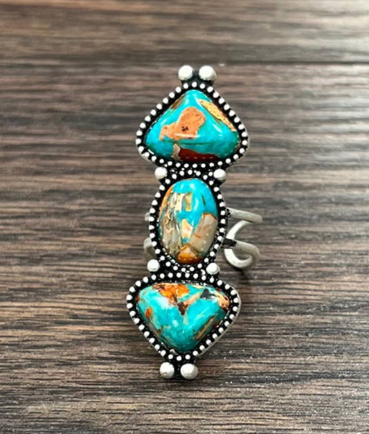750476, Big! Gemstone Adjustable Ring