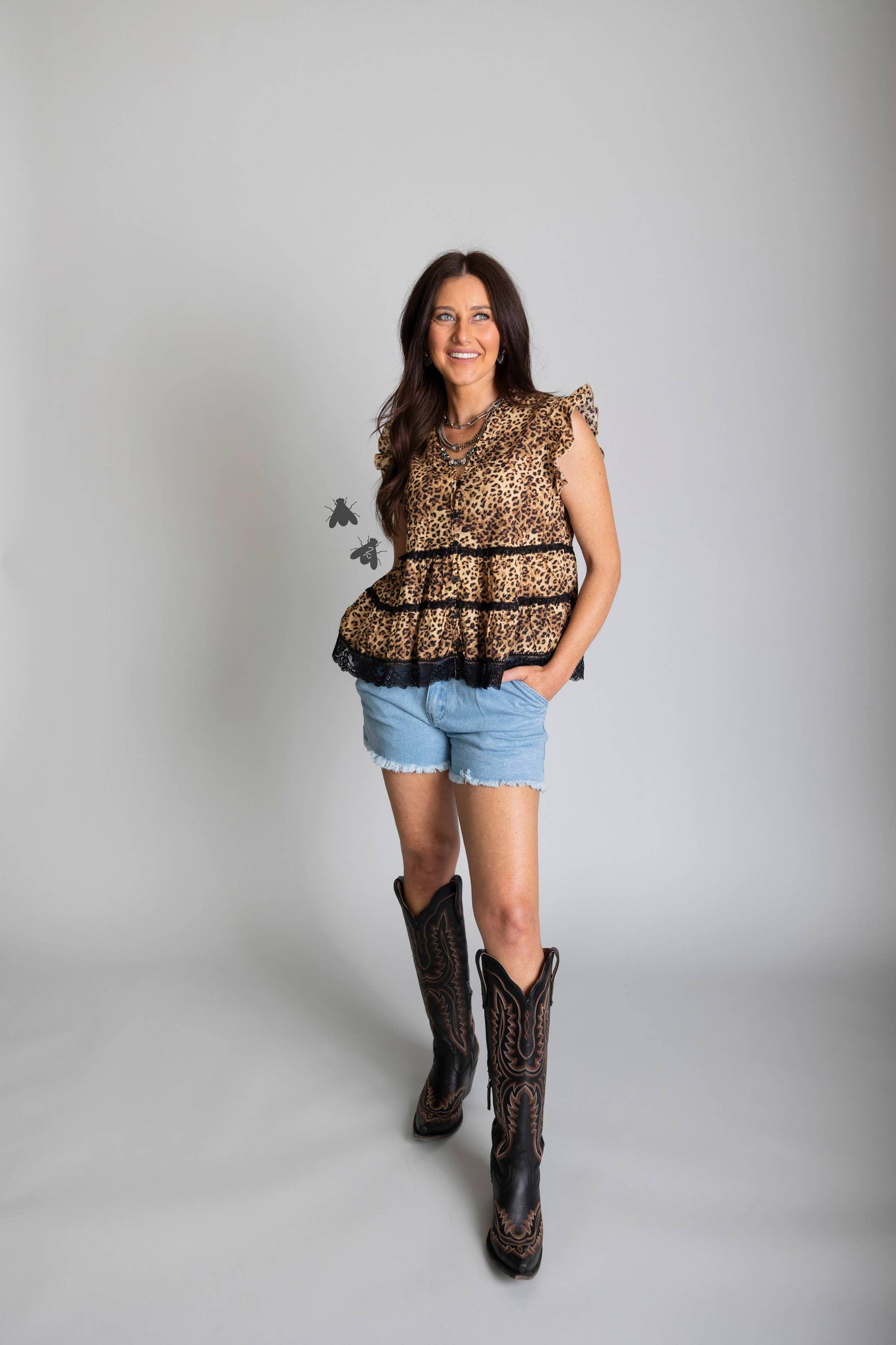 LLANO LACE *LEOPARD TOP