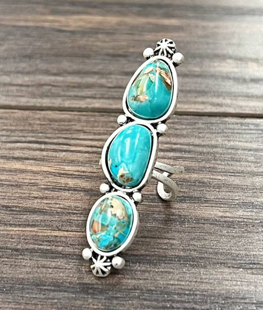 750536, Big! Gemstone Adjustable Ring