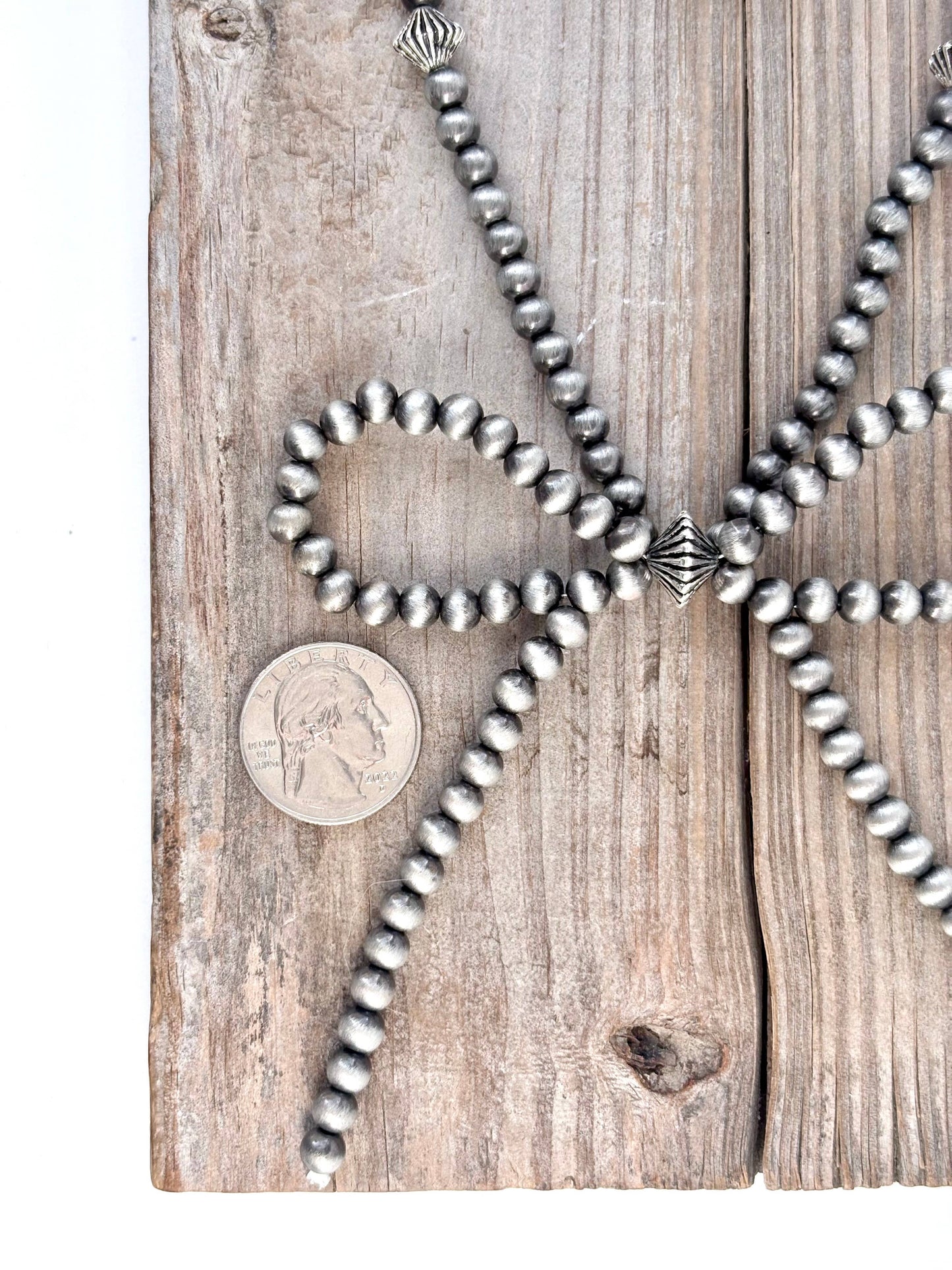 24.5"Western Long Navajo Pearl Coquette Bow Pendant Necklace