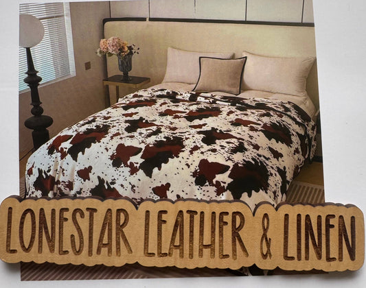 Tricolor Cow Queen Blanket S25