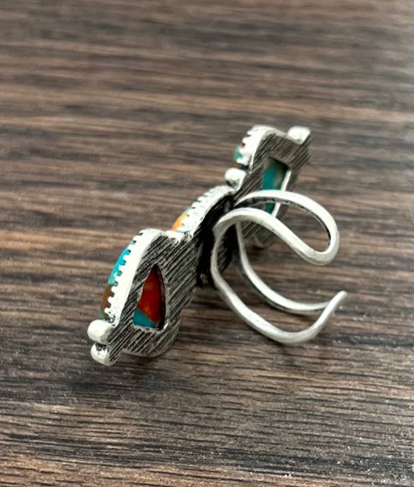 750476, Big! Gemstone Adjustable Ring