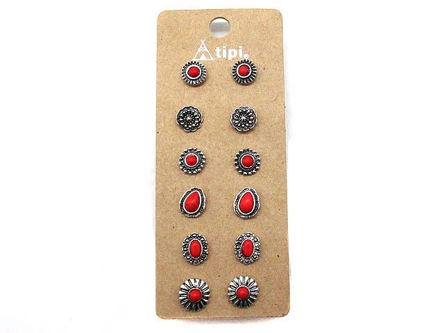 Western 6 Dainty Post Earring Set