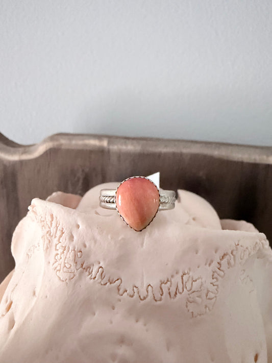 Orange Spiny Sterling Silver Ring