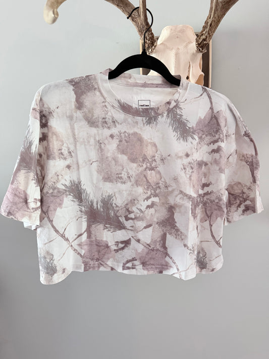 Crop Camo Tee in Pink