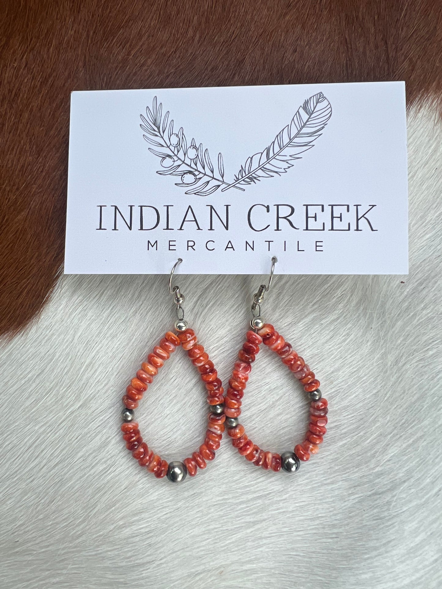 Orange Spiny Oyster Earrings