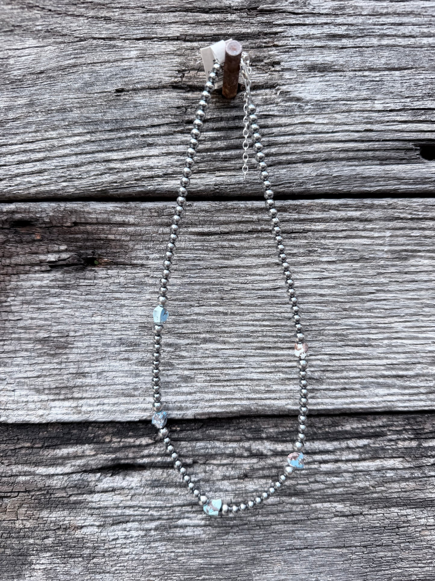 Golden Hills and Sterling Pearl Necklace