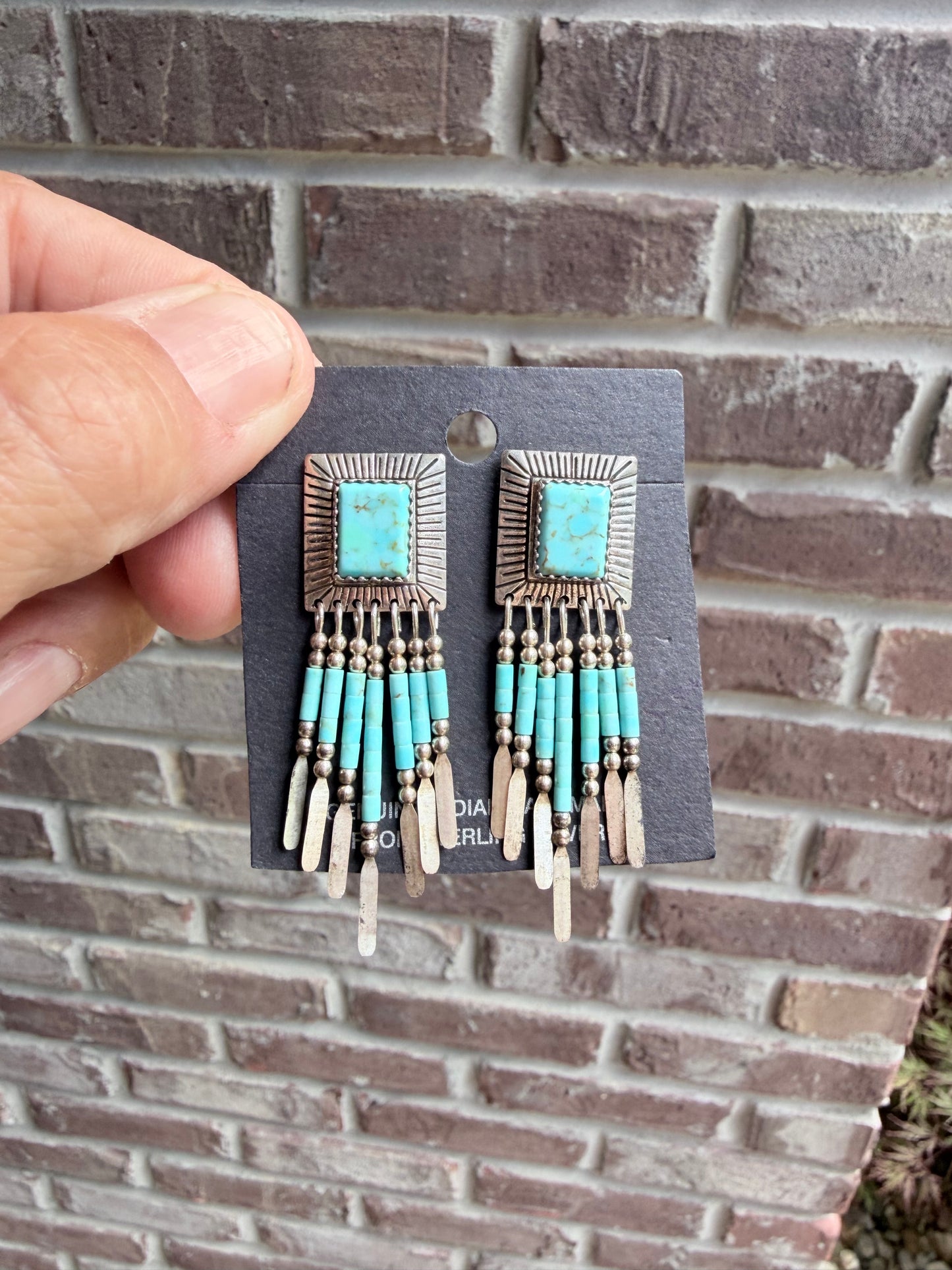 Native Zuni Kingman Dangle Earrings