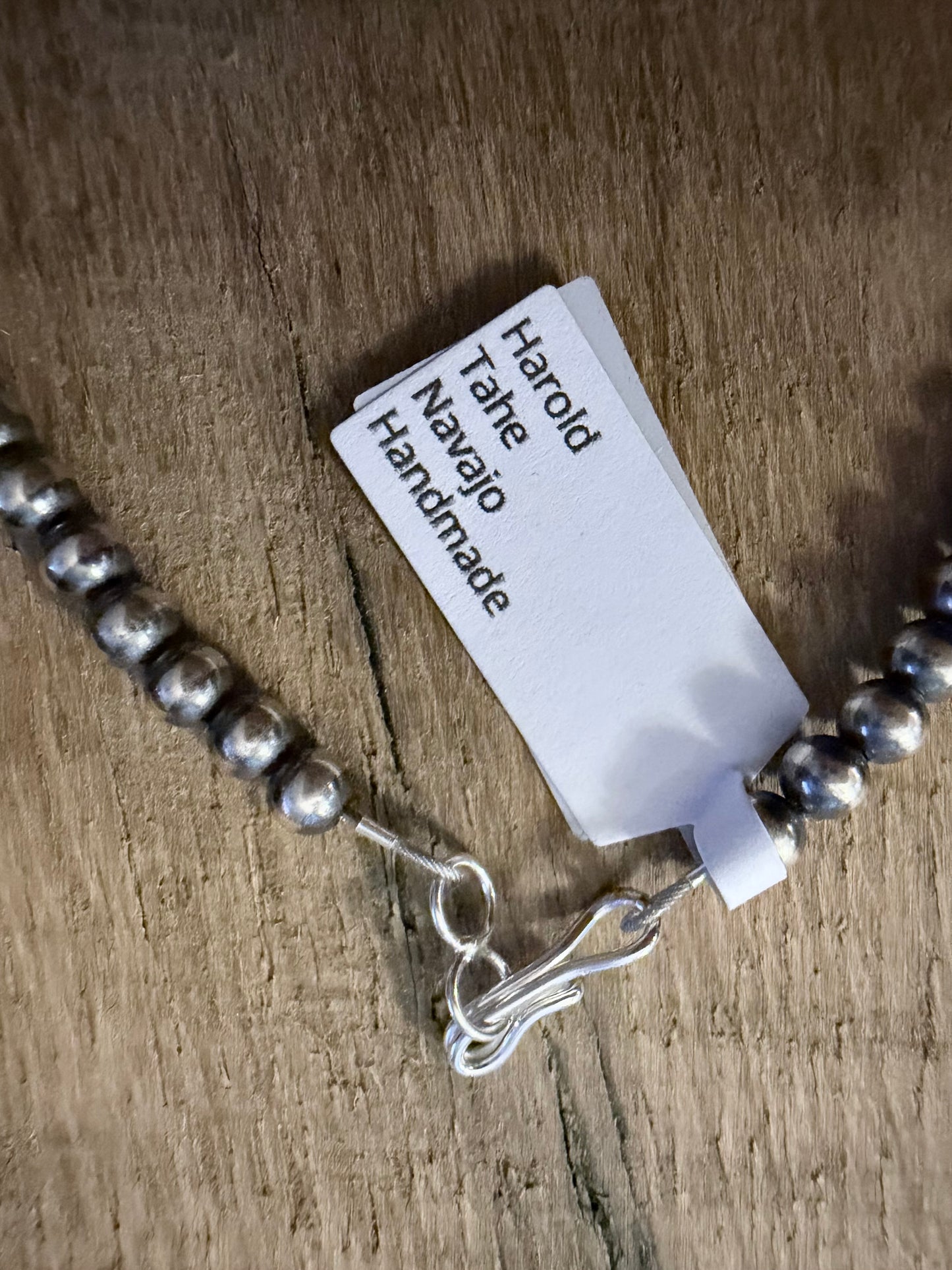 Native Made By Harold Tahe 4mm Sterling Pearls