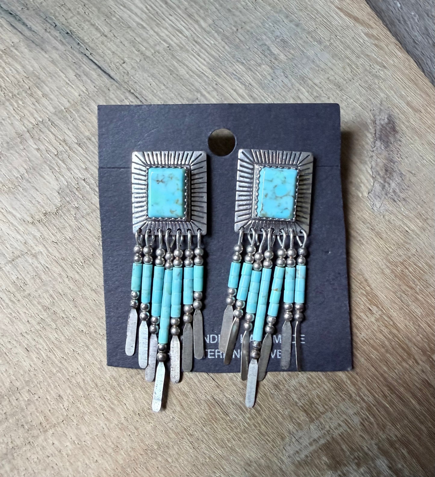 Native Zuni Kingman Dangle Earrings