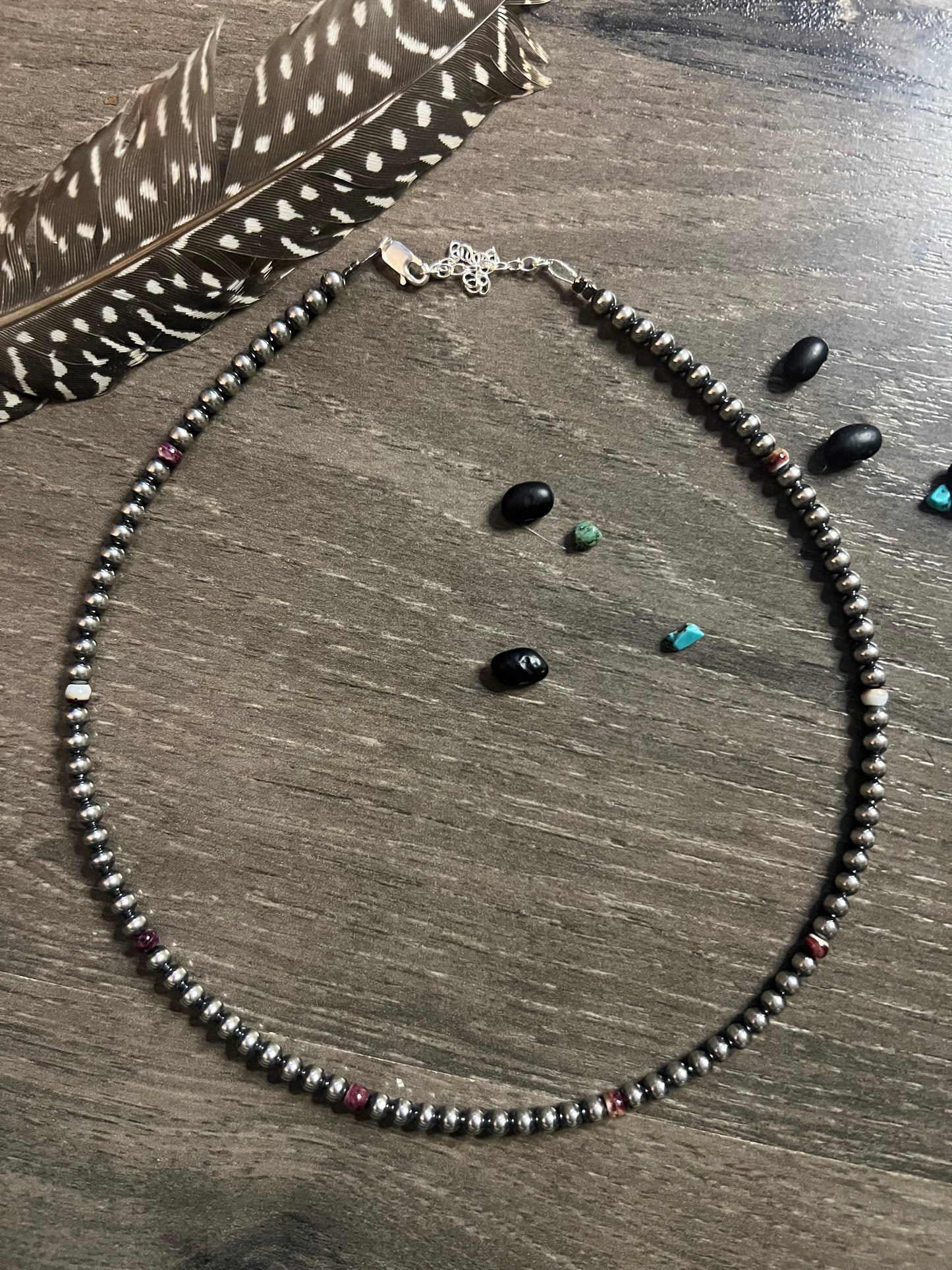 Sterling Silver Pearl Choker with Purple Spiny