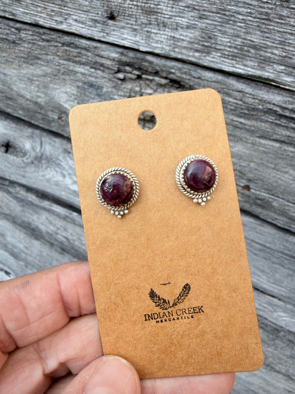 Purple Spiny Stud Earrings